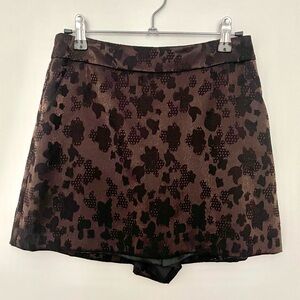 Brown Jacquard Mini Skort